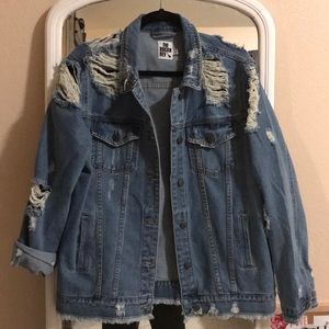 NASTY GAL DISTRESSED DENIM JACKET